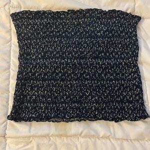 John Galt blue and white flower detailing tube top